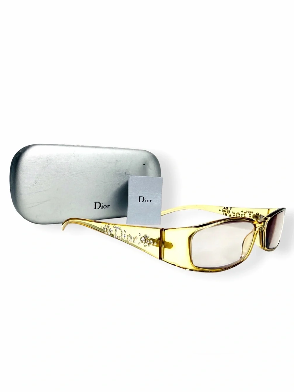 Vintage Christian Dior Diorlight Translucent Sunglasses, Swarovski Prescription
